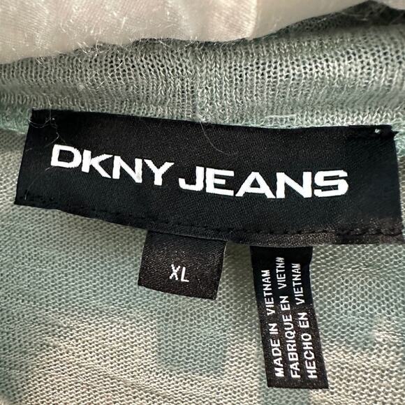 DKNY JEANS | Pale Blue Lightweight Cowl Neck Drawstring Pullover Sweater | XL - Picture 6 of 7